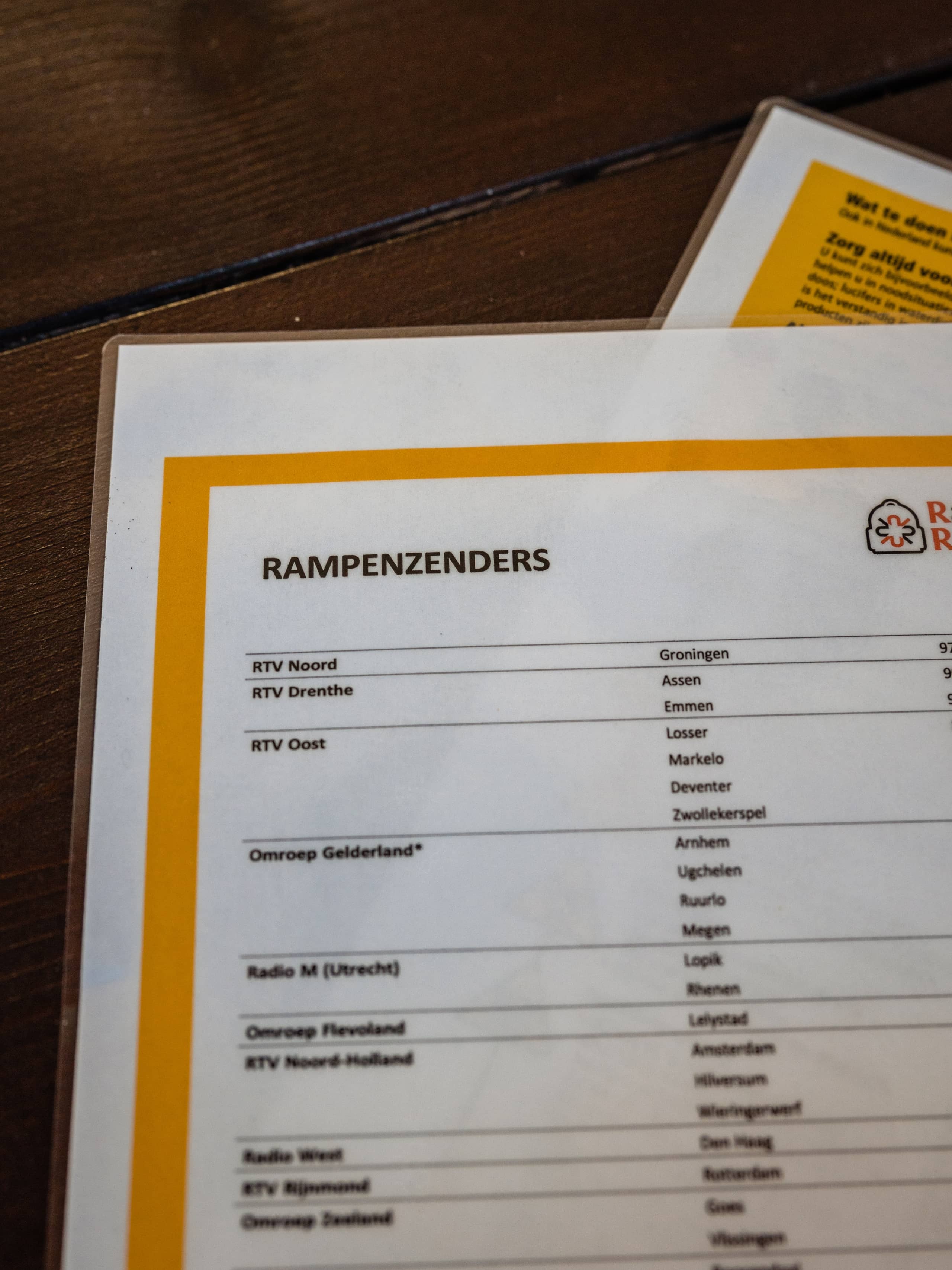 Lijst met rampenzenders